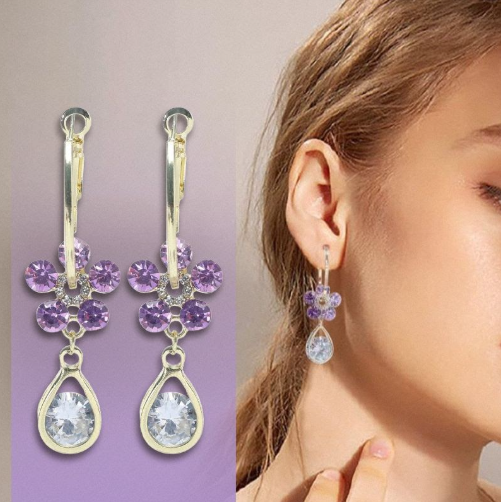 حلقات اذن من الكريستال اللامع